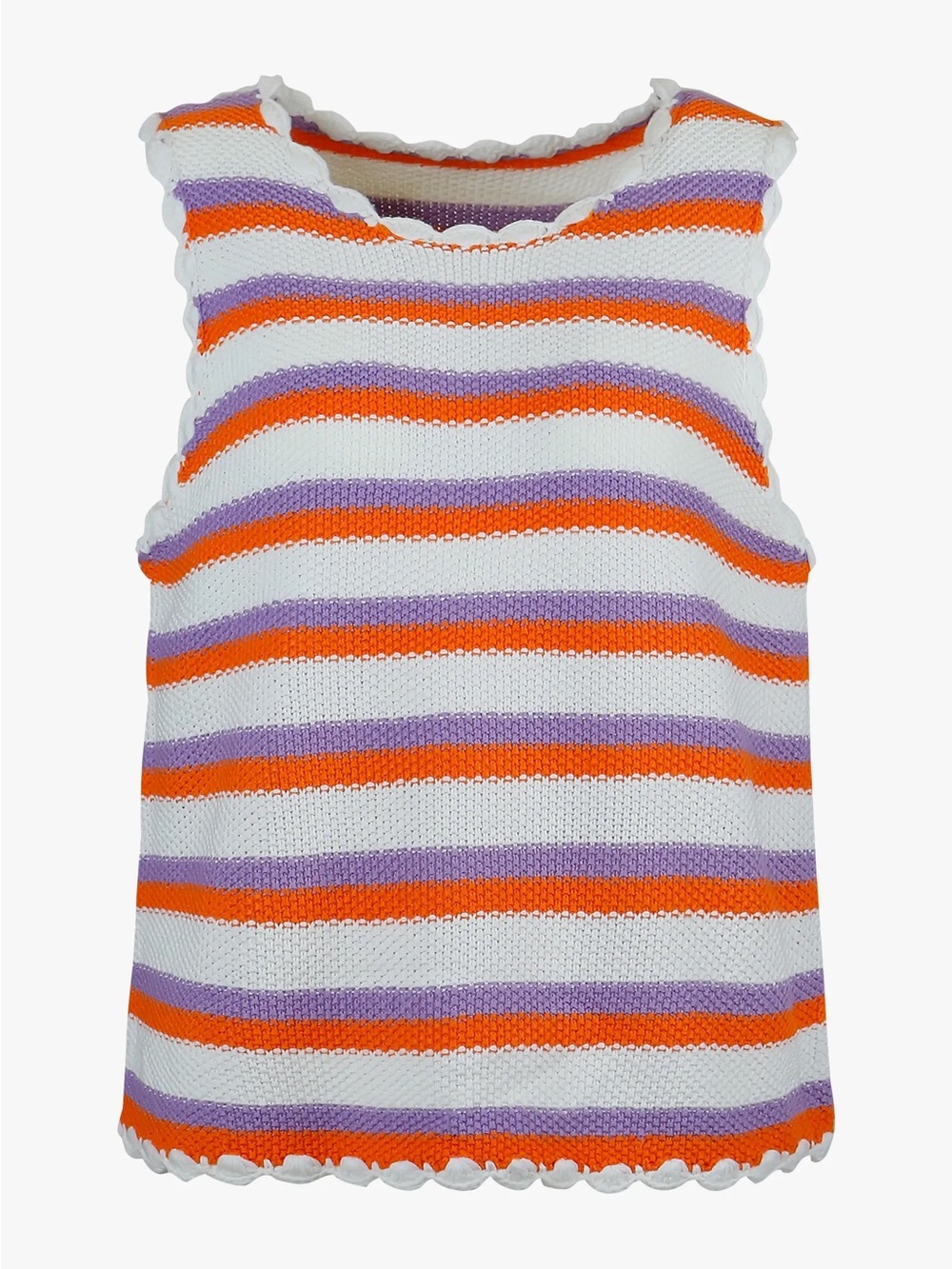FRNCH Paris Striped Sleeveless Sweater Tank